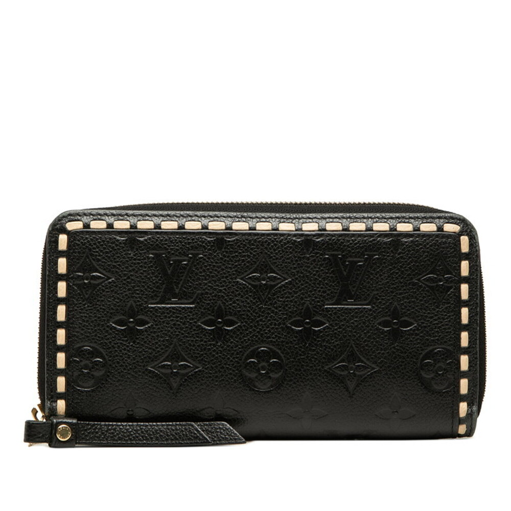 Louis Vuitton Monogram Empreinte Zippy Wallet Stitch Round Zipper Long M64805...